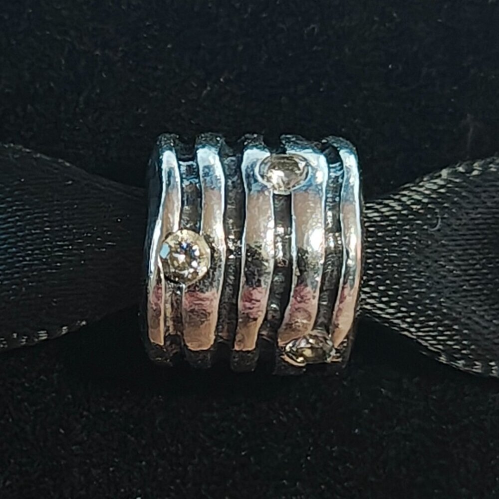 Authentic Pandora Retired Silver Line CZ Charm 790182CZ Sterling Silver